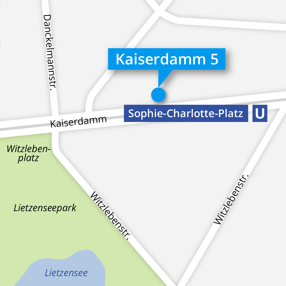 Lageplan Brillenwerkstatt Kaiserdamm 5 in Berlin-Charlottenburg